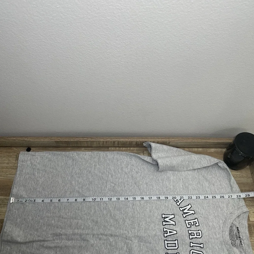 American Giant Mens Flag Collection American Made T-Shirt Heather Gray Large